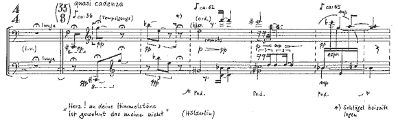 Anfang "Klavier-Kadenz"
HAUPTWEG UND NEBENWEGE op. 83
(IX, 27)